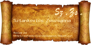 Sztankovics Zsuzsanna névjegykártya
